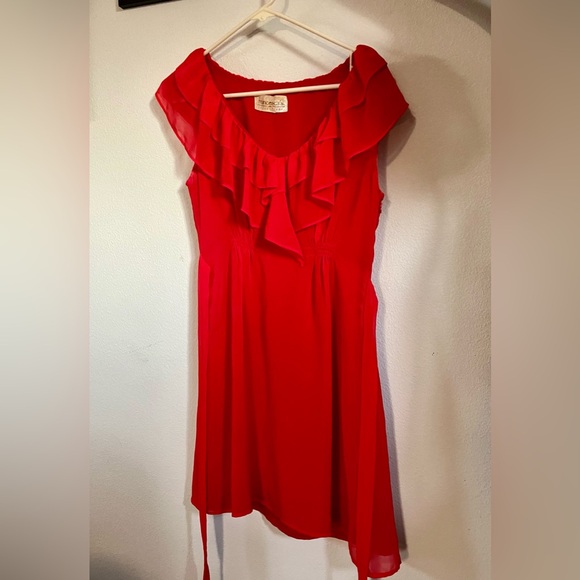Francesca Red Ruffle Dress - Picture 2 of 3